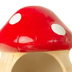 Ceramic Hamster House Cartoon Food Feeding Bowl Mushroom Shaped Hamster Habitat
