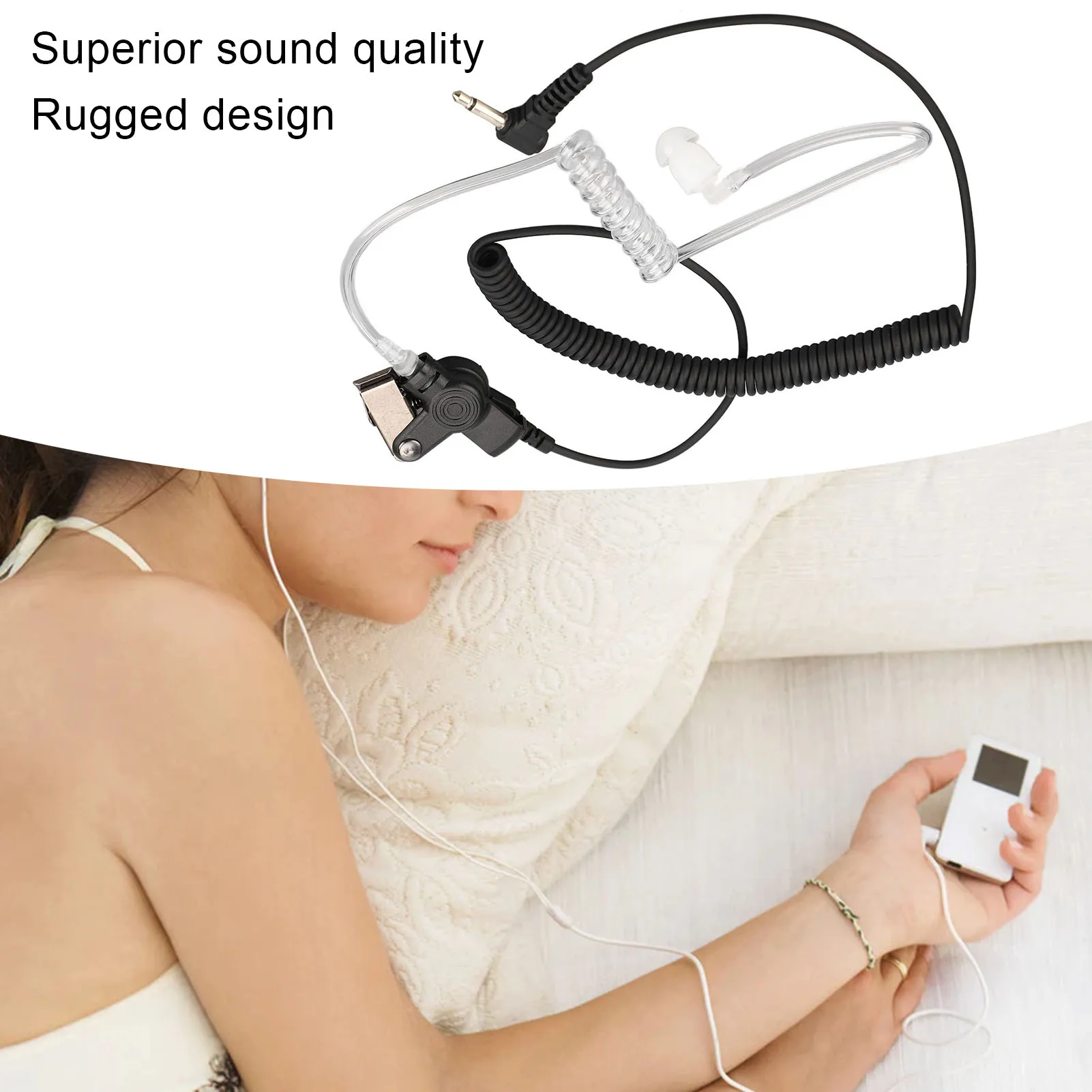 2 Way Radio Headset Walkie Talkie Earpiece PU Clear Sound Noise Canceling for Walkie Talkie Hand Microphone Cell Phone MP4 MP3 image 4