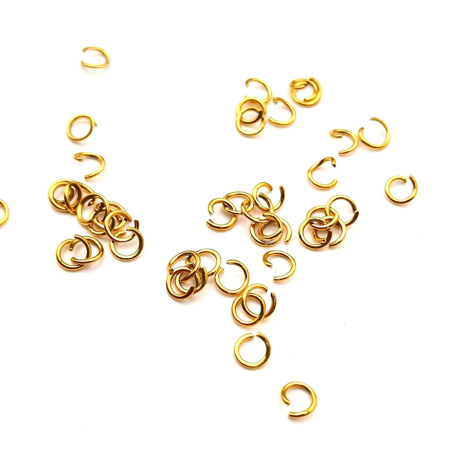 100pcs Stainless Steel Gold Rose Gold Steel Tone Open Jump Ring 4/5/6/7/8mm Split Ring Connector for DIY Jewelry Making 0.8mm