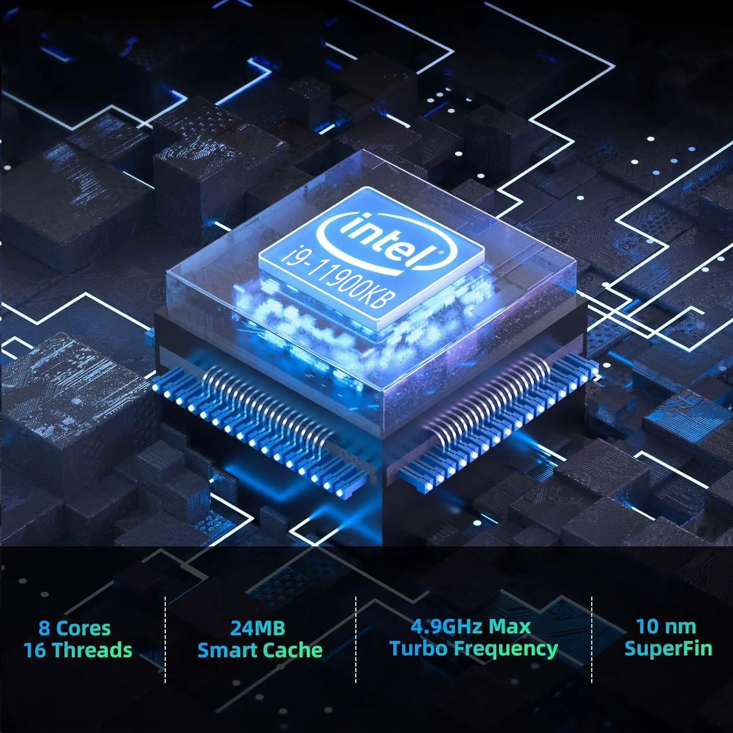 Intel NUC11BTMi9 Core i9-11900KB Processor 4.9GHz UHD Graphics Mini PC Window 11 Thunderbolt 4 3x4K 6E Game Computer ITX Host