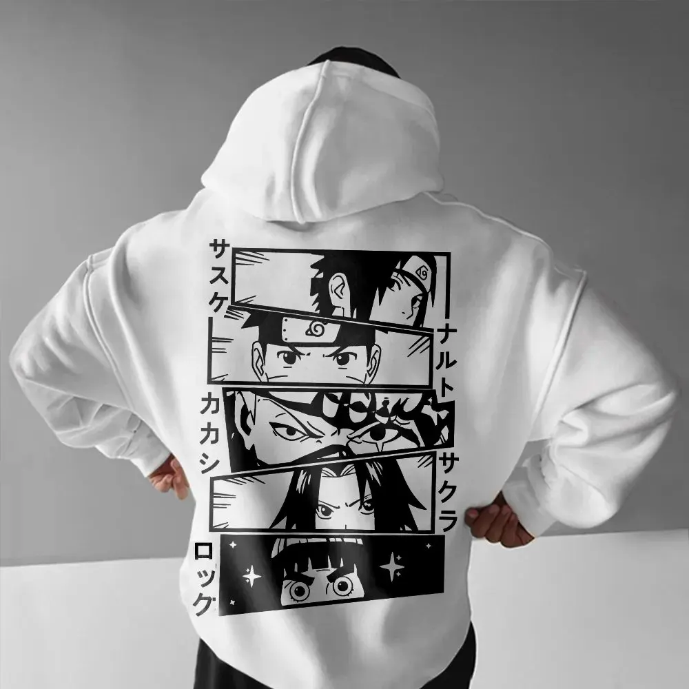 

2025 Unisex Oversized Hoodie Sweatshirt Anime Naruto Graphic Streetwear Men's Clothing Women Long Sleeve Y2k Autumn Sweater Tops