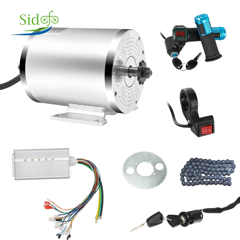 Electric Brushless Motor 48-72V 3000W  Ebike Conversion Kit 50A Bldc Motor Throttle Electric Motor E-Bike Electric Scooter Kit