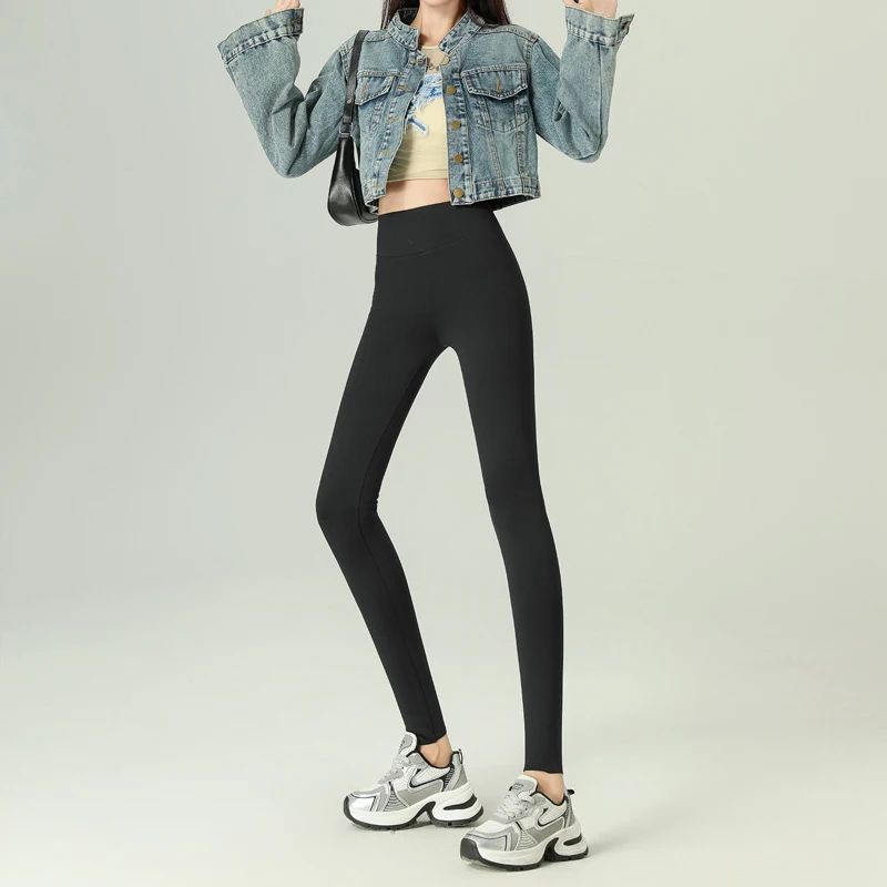 Herfst Winter Fleece Shark Broek voor Vrouwen Koreaanse Hoge Taille Panty Warme Legging Vrouw Elastische Pluche Sport Yoga Broek Vrouwelijke