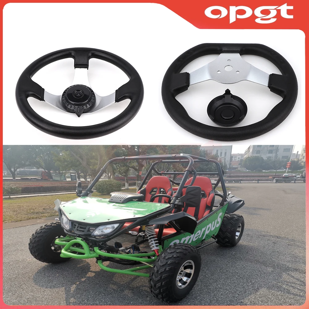 OPGT ATV 3Hole Steering Wheel Replacement Universal Suitable for Go Kart Steering Wheel Hardware with Cover Vehicle Accessories