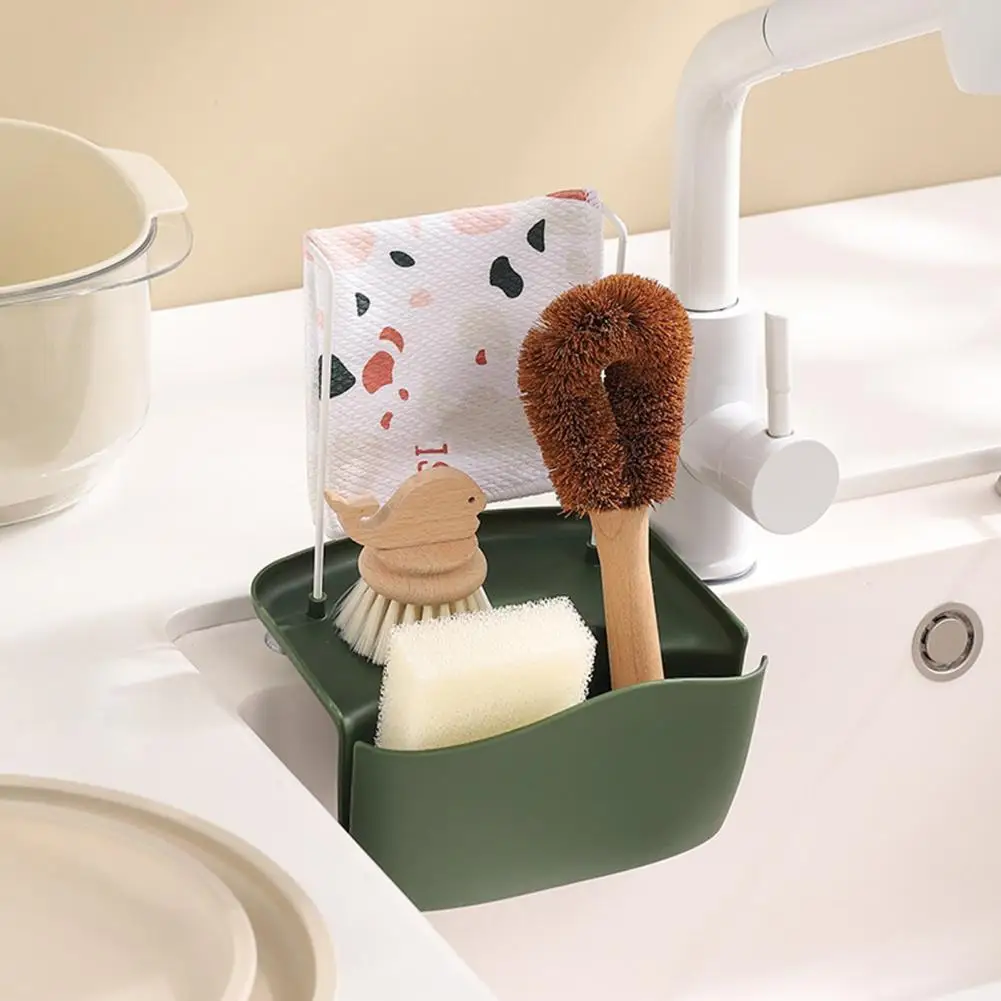 Thickened Sink Basket Sink Basket with Suction Cup Kitchen Sink Shelf Soap Sponge Drain Rack Holder Suction Cup for Efficient