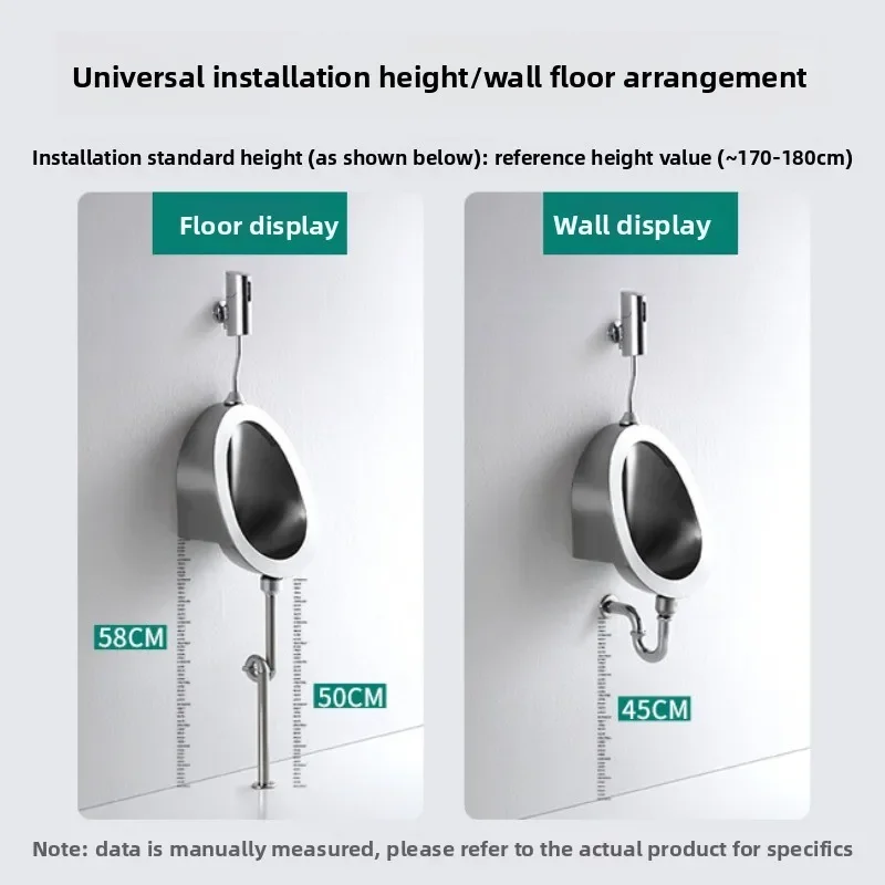 Stainless steel urinal wall-mounted urinal, men's urinal