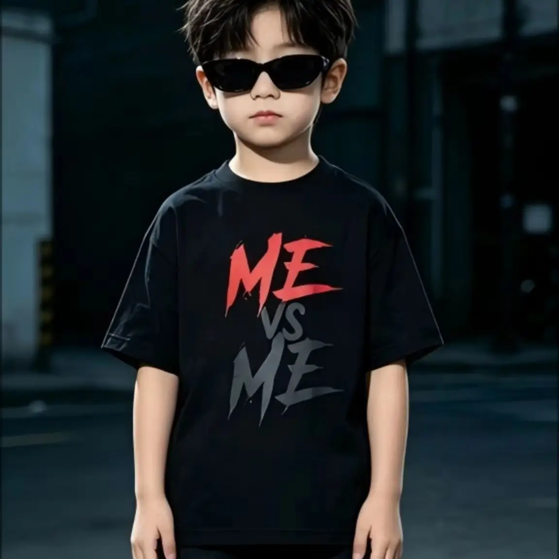 Me Vs Me Brush Letter Graphic T-Shirt Motivational Slogan Print Short Sleeve Casual Streetwear Trendy Aesthetic Unisex Teen Tee