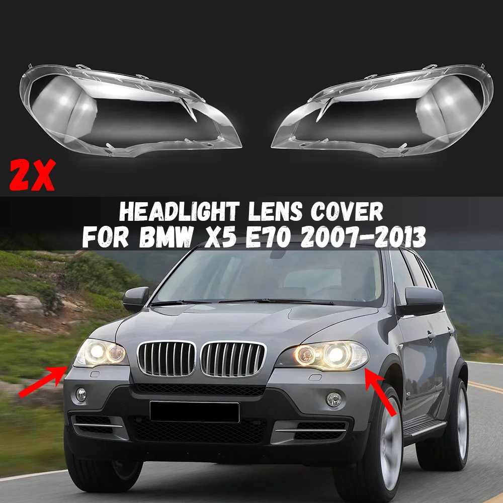 For BMW X5 E70 2007 2008 2009 2010 2011 2012 2013 Car Front Headlight Cover Lens Headlamps Transparent Lampshad Lamp Shell