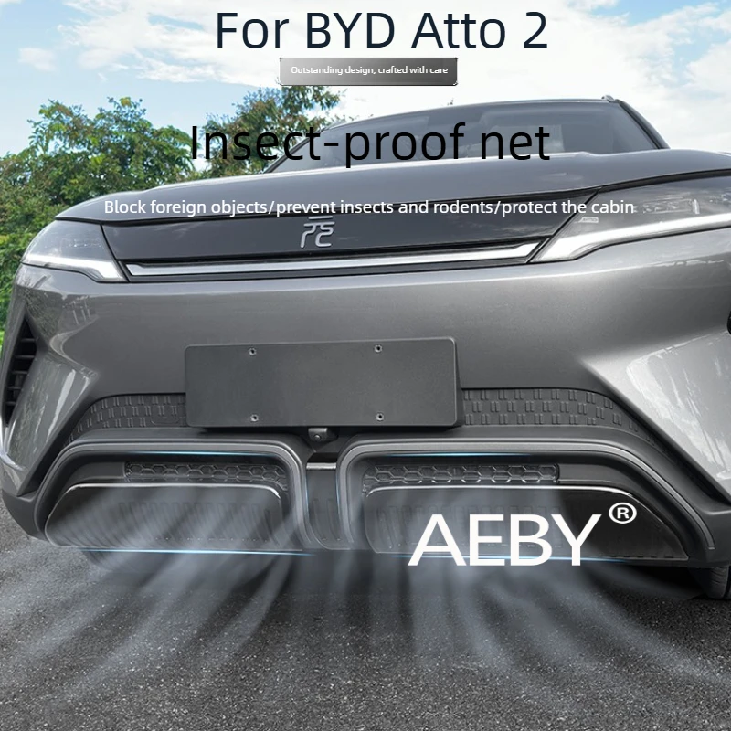 AEBY For BYD Atto 2 2024-2025 Front Grille Mesh Guard,Detachable Front Grille Cover, Radiator & Condenser Protector,Easy Clean