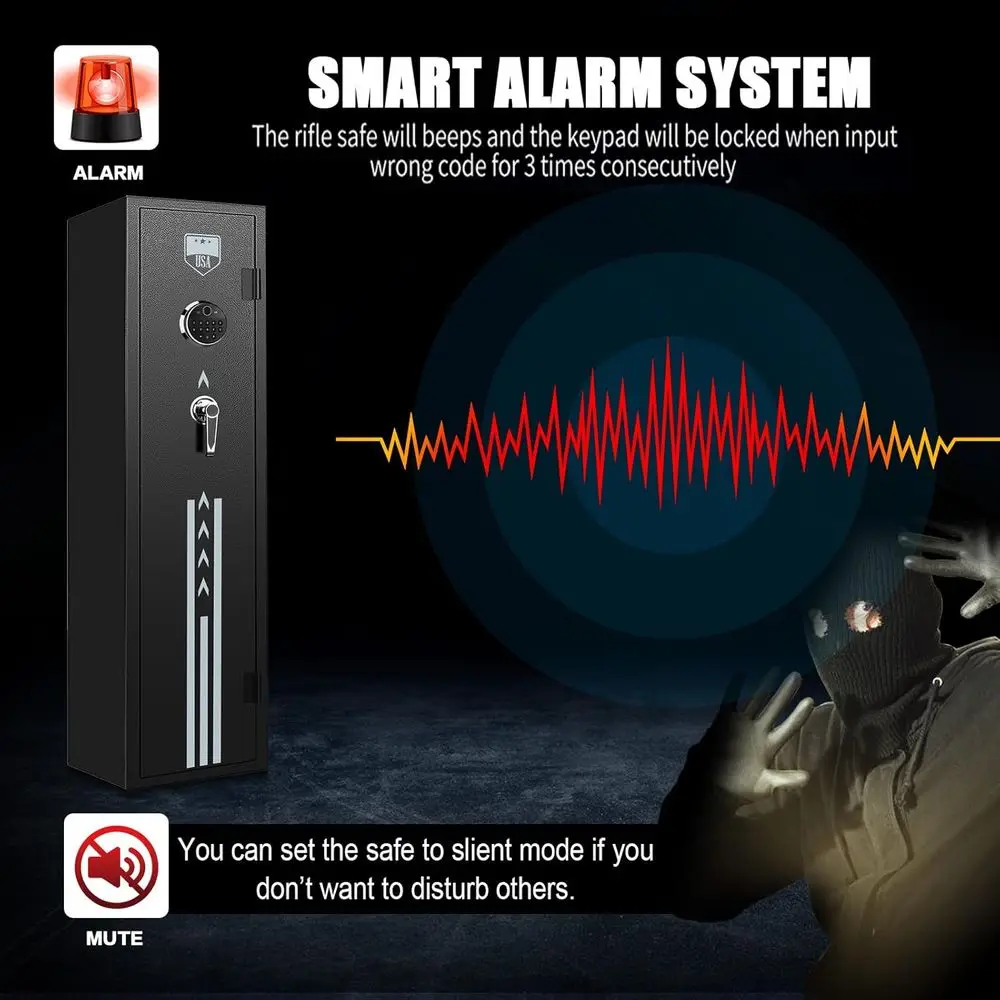 Large Quick Access Biometric Fingerprint Home Gun Safe with Removable Shelf - RF1200B