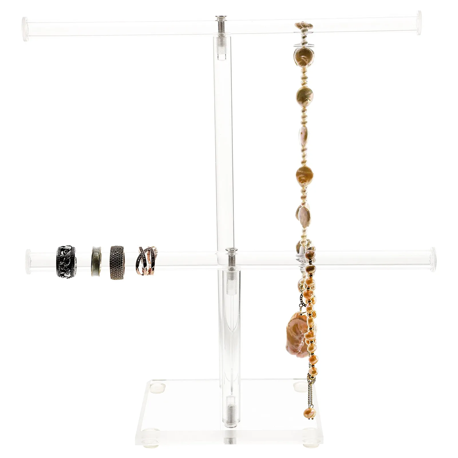 

Acrylic Jewelry Display Stand for Watch Bracelet Necklace Ring Earring Organizer Holder Transparent Multi-Use Desktop Storage