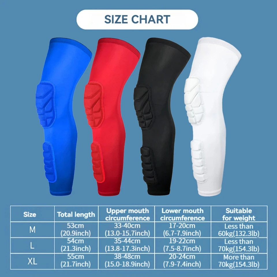 1Pcs Sports Knee Pads Extended Breathable Leg Warmers Anti-Slip Shock Absorption Double Anti-Collision Outdoor Sport Men Women