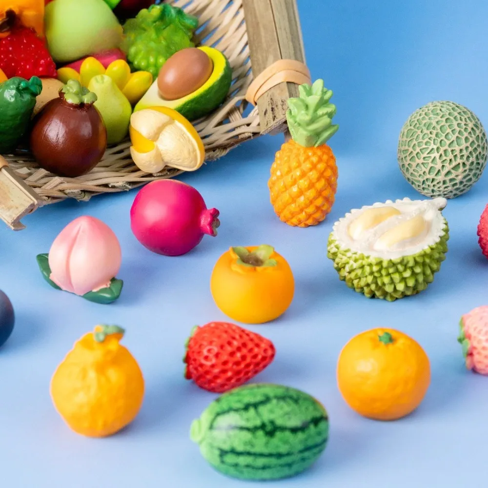 2pcs Simulation Watermelon Durian Resin Beads Blind Bag Creative Mini Fruit Figurine Micro Landscape DIY Decor Accessories Tiny
