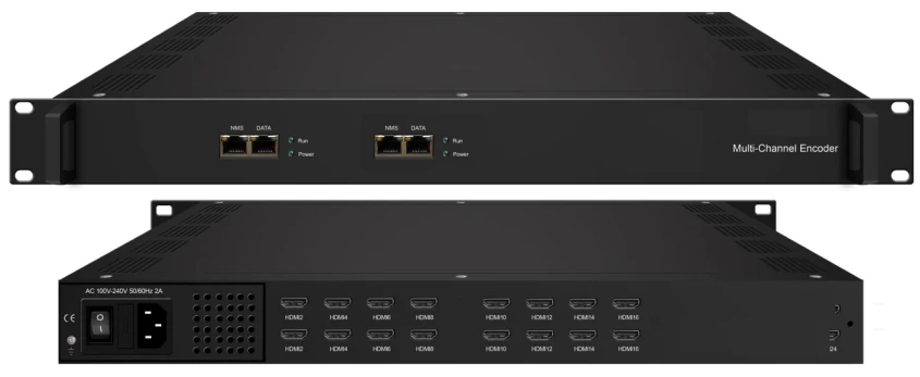 NDS3228M-N 2/4/8/16/24 channel HD-MI input support H264+H265 encoder DUP/RTP/RTSP/RTMP/HLS/M3U8/SRT/etc IP to Analog Modulator