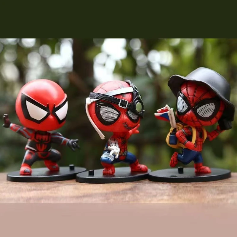 Kreative Geburtstagsgeschenke Marvel Avengers Iron Man Spider-Man Figur Puppe Modell Desktop Kuchen Dekoration Ornamente Großhandel