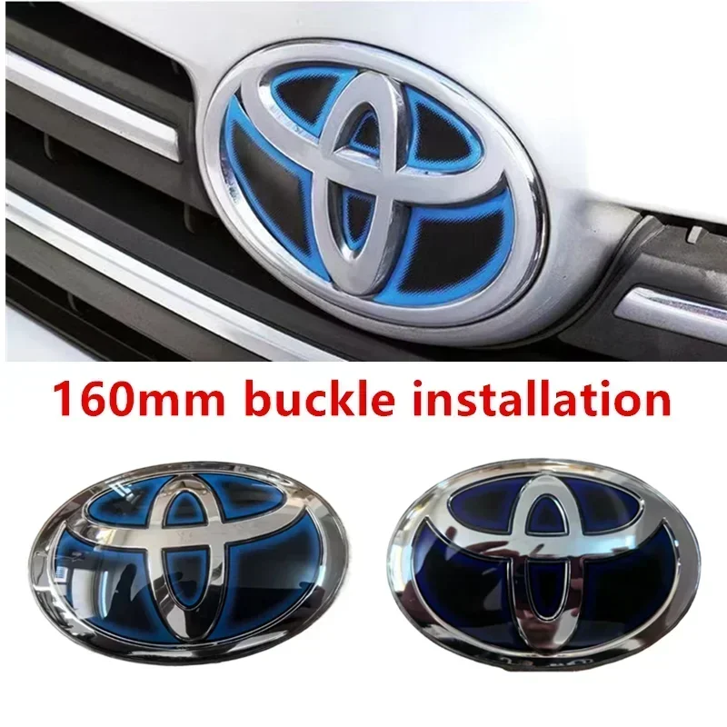 

160mm For Toyota Highlander Camry RAV4 CHR Avalon hybrid car series 3D crystal car logo modified car logo badges front and rear