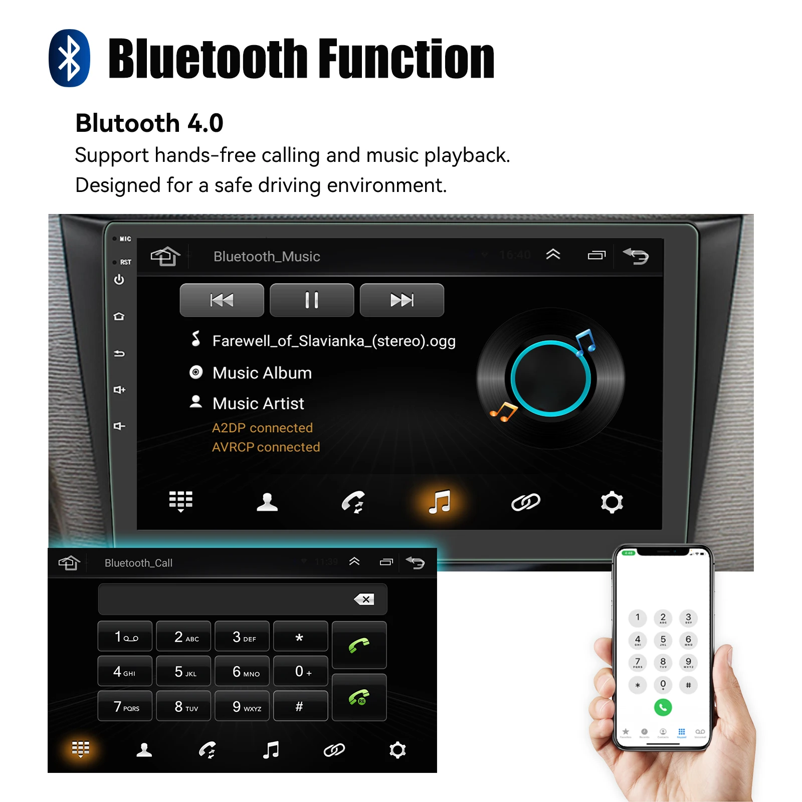 ESSGOO 7 9 10 Zoll Universal Autoradio 2GB Android Auto Carplay Auto-Stereo-Multimedia-Player GPS Autoradio Intelligente Fahrzeugsysteme – Detail 19