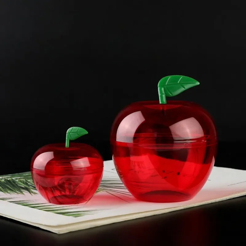 5Pcs Apple Container Schneewittchen Dekorationen Kunststoff Cookie Gläser Roten Apfel Container Candy Boxen Haushalt Äpfel Geschenk Party