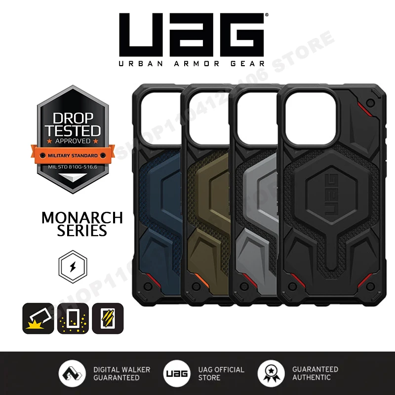 Original UAG Monarch Pro Kevlar Magnetic Case for IPhone 16 Pro Iphone 15 Plus /14/13/15 PRO MAX MagSafe Rugged Protective Cover