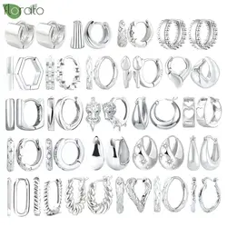 925 Sterling Silver Needle Fashion Small Hoop Earring for Women Mini Round Earrings Party Cartilage Piercing Jewelry Wholesale