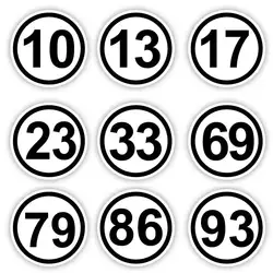 Racing Number 11 23 33 68 69 86 77 93 in Circle for Motogp Motorcycle Helmet Motorbike Body Decal Windshield Auto Car Sticker