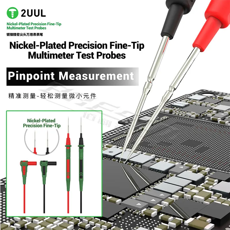 

2UUL MT02 Precision Nickel-Plated Precision Fine-Tip Multimeter Test Probe for Moblie Phone Digital Tester Phone PCB Repair Tool