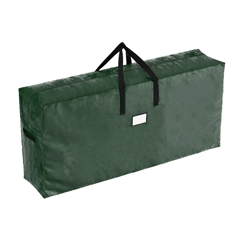 Bolsa de Almacenamiento de 48 Pulgadas de Largo con Asas y Cierre de Cremallera para Árboles de Navidad y Ropa (Verde)