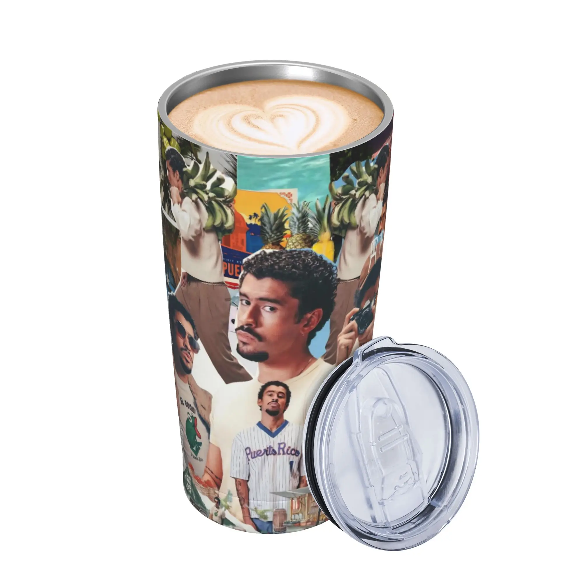 Bad Bunny DTMF Tour 2026 Tumbler Vacuum Insulated  Coffee Cups Stainless Steel School Mugs Spill Proof 20oz