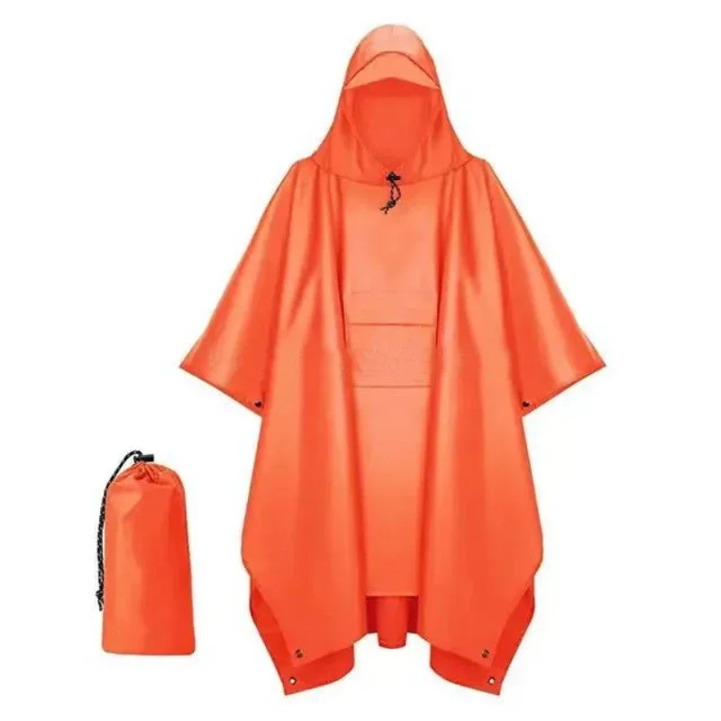 

3 In 1 Outdoor Military Raincoat Hooded Sleeve Waterproof Rain Poncho Motorcycle Rain Cover Camping Hiking Travel Rainwear Tent