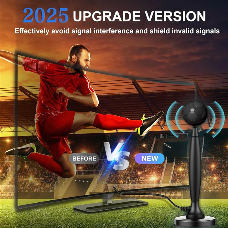 【Superdeals】هوائي تلفزيون عالي الدقة 4K/1080P محسّن، متعدد الاتجاهات، يتضمن مكبر الصوت، داخلي/خارجي، يمتد 120 أميالًا