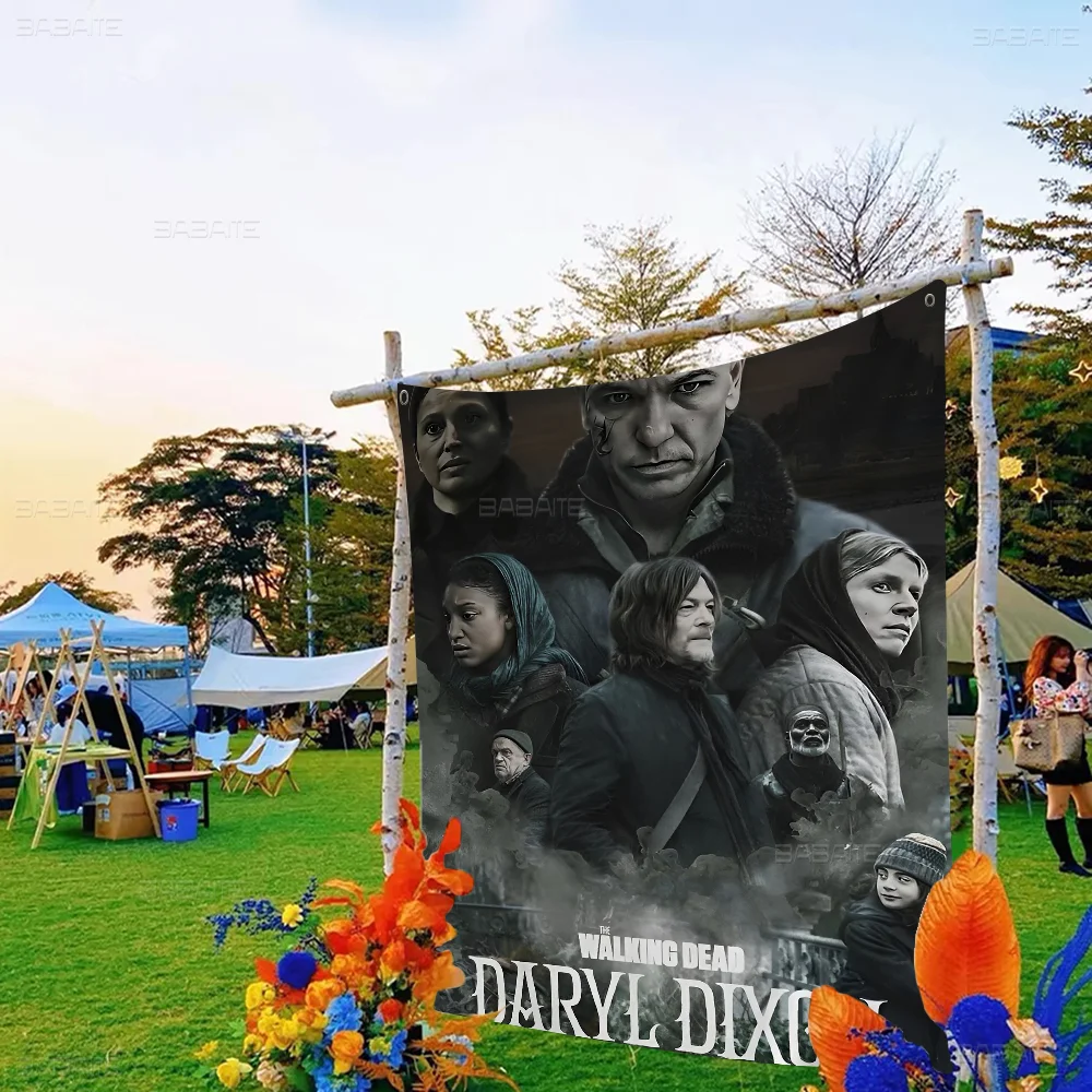 The Walking Dead Daryl Dixon Creative Pattern Hanging Flag Polyester Printed Banner Hand Pulled Flag