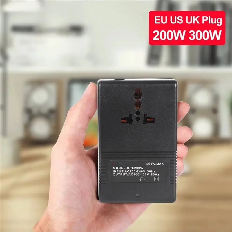 [A92P!】 EU Plug 200W Voltage Converter Inverter 220V To 110V Step-Down Transformer 110V To 220V Travel Adapter