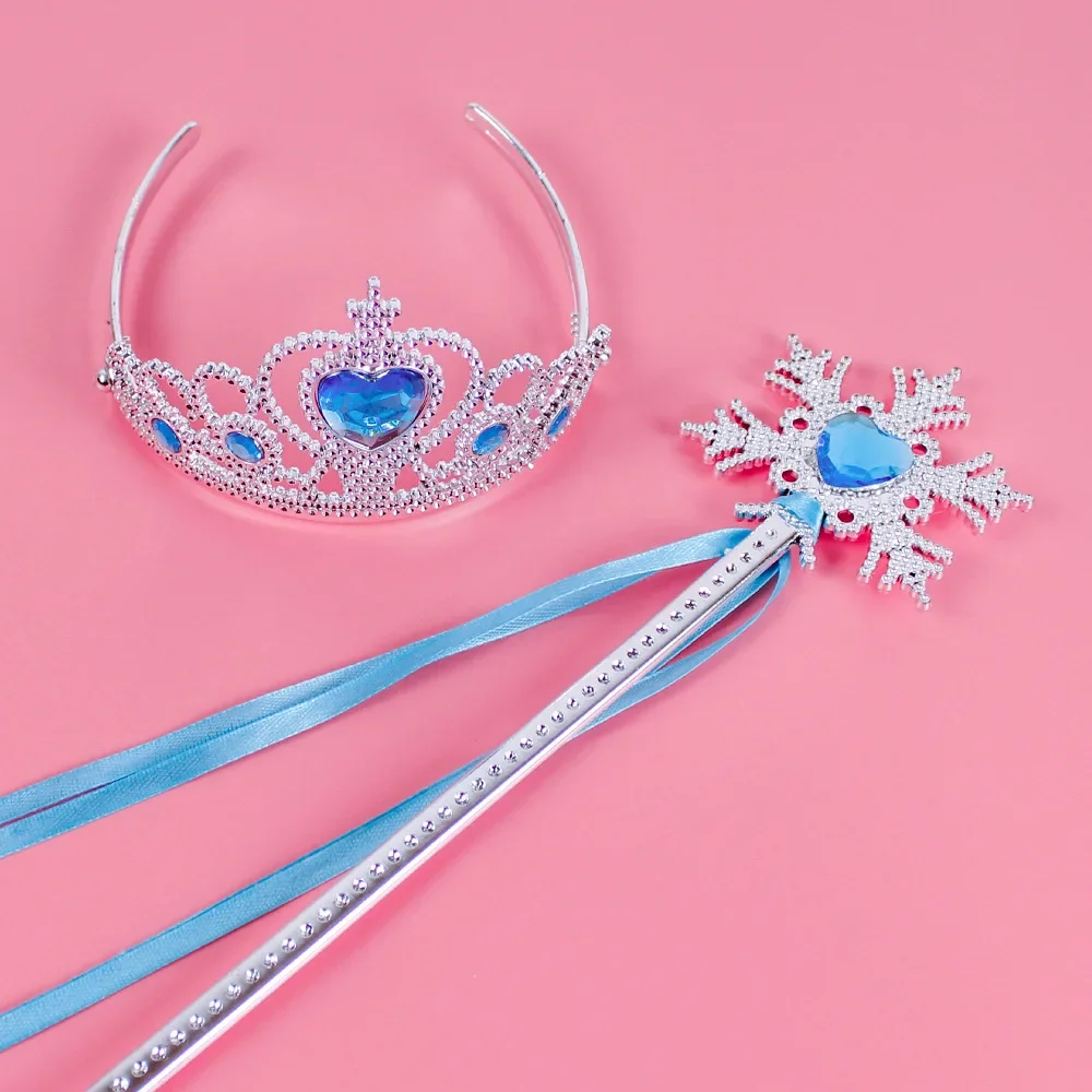 Pincess Anna Elsa Cosply Accessories Crown Magic Wand Necklace Wig Gloves Frozen Snow White Belle Cinderella Princess Role Play