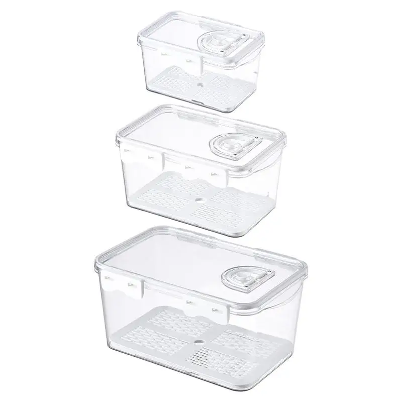 

Bread Box For Kitchen Countertop Bread Container Storage Bin Food Storage Organizer Clear Bread Holder With Time Record & Drain