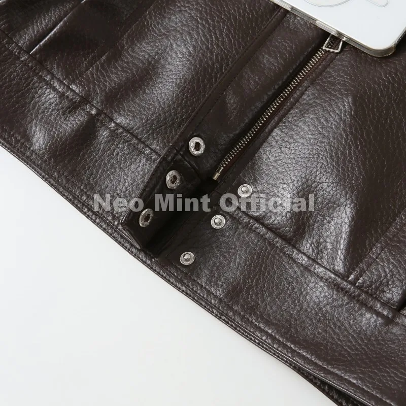 Neo Mint Autumn 2026 New Black PU Leather Jacket Woman Cool Retro Street Fashion Girls Faux Leather Aviator Coat Outerwear Women