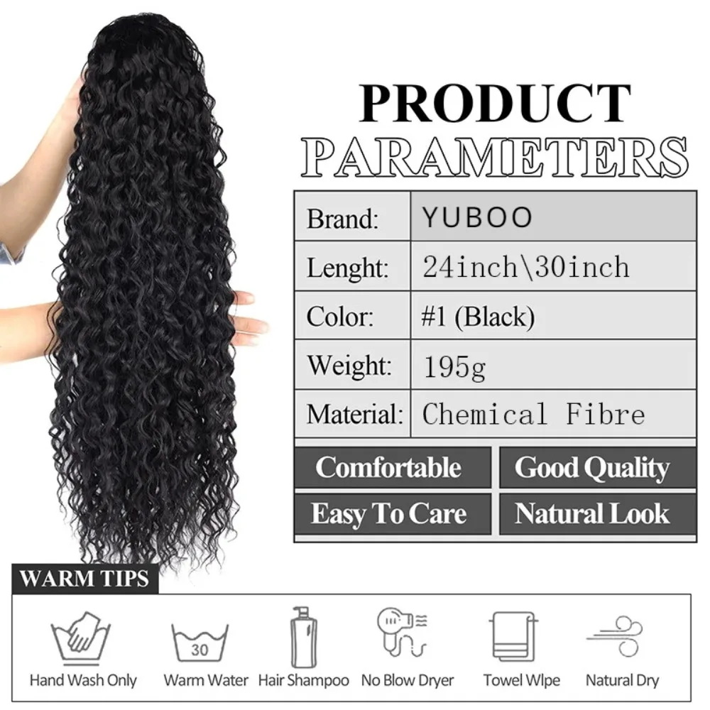 Ponytail Hair Extension Long Curly Wavy Hair Extensions Fake Ponytail Synthetic Heat Resistant Hair Pieces for Women