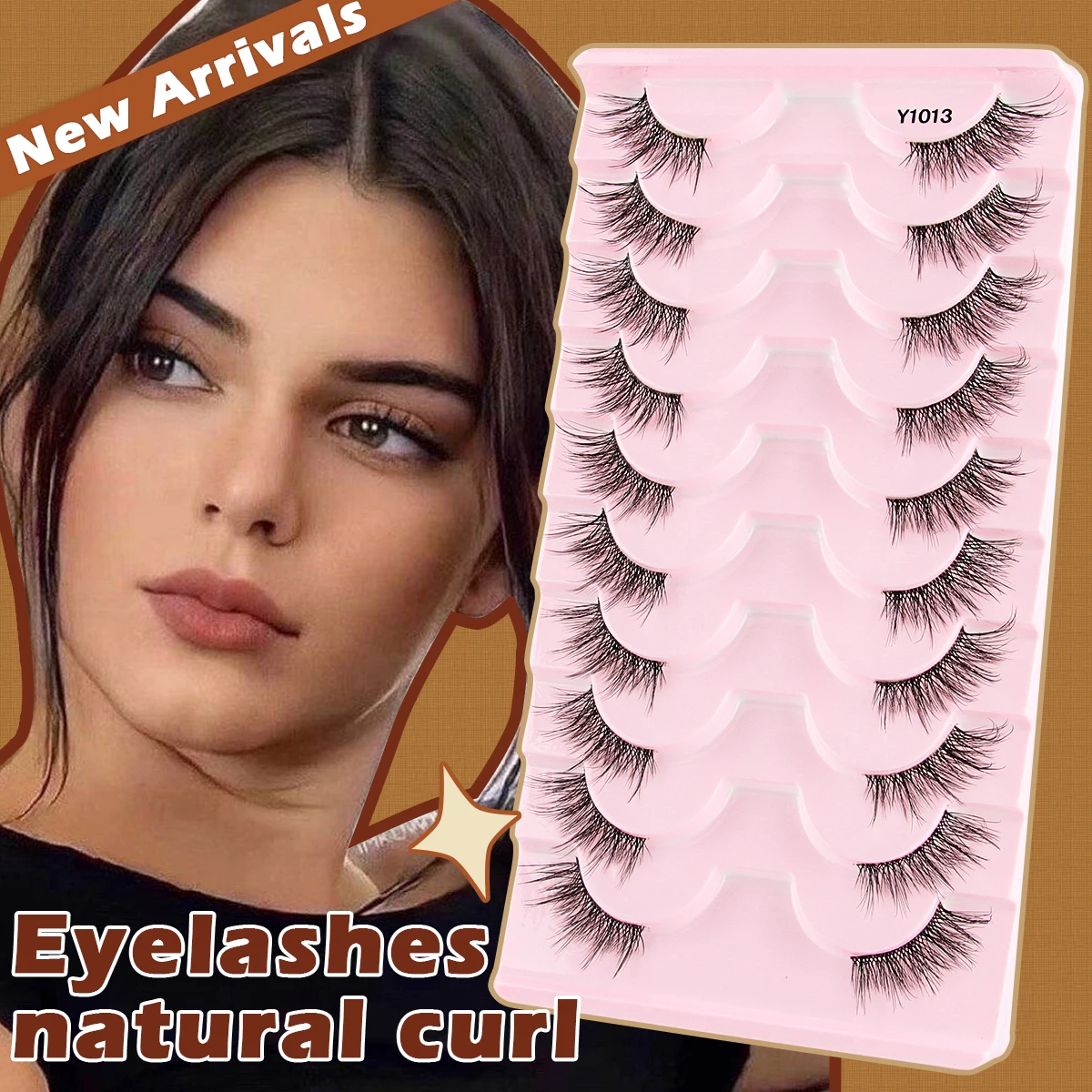 YSDO 10 Pairs Half Mink Eyelashes Natural Faux 3d Mink Lashes Soft Eyelash Extension Tools Makeup Half Fake Lashes Wispy Cilios