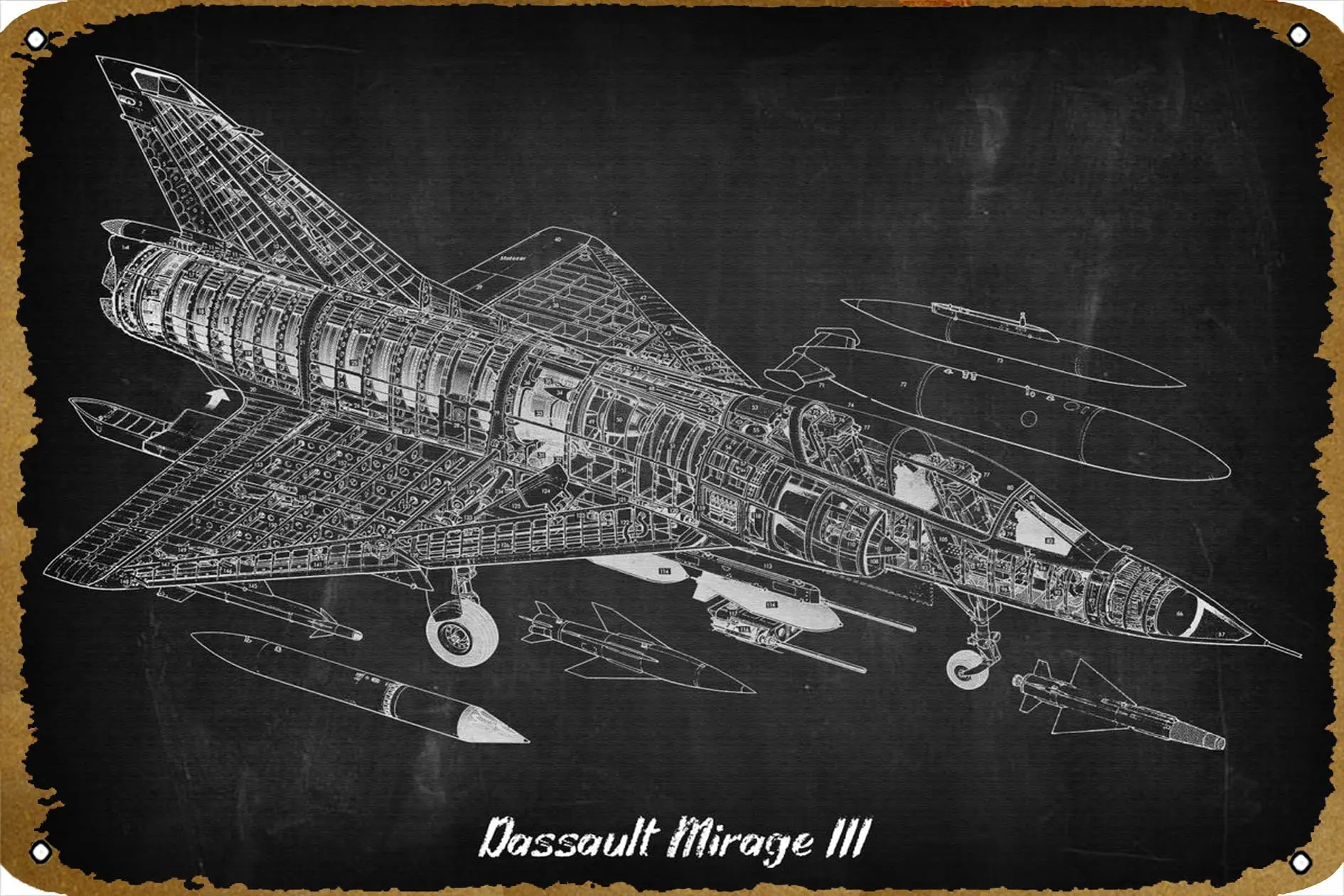 Dassault Mirage III Plaque Poster Metal Tin Sign 8