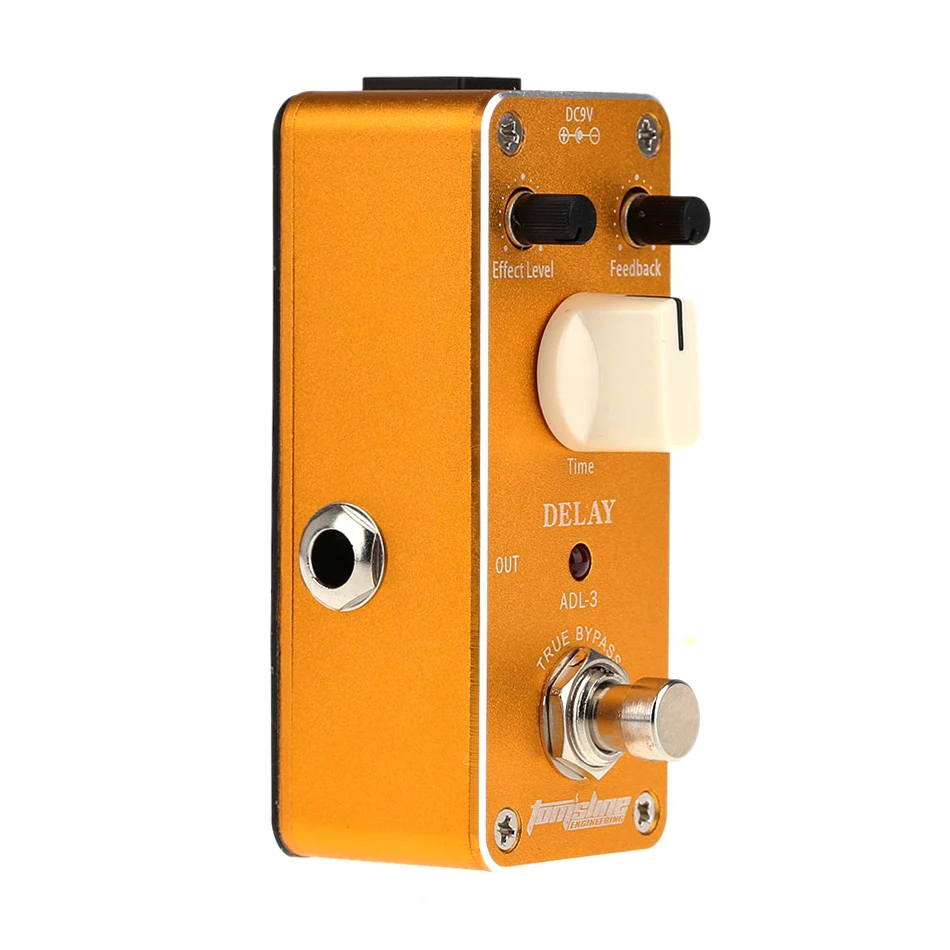 AROMA Tom'sline ADL-3 Mini Delay Electric Guitar Effect Pedal with Fastener Tape Aluminum Alloy Housing True Bypass