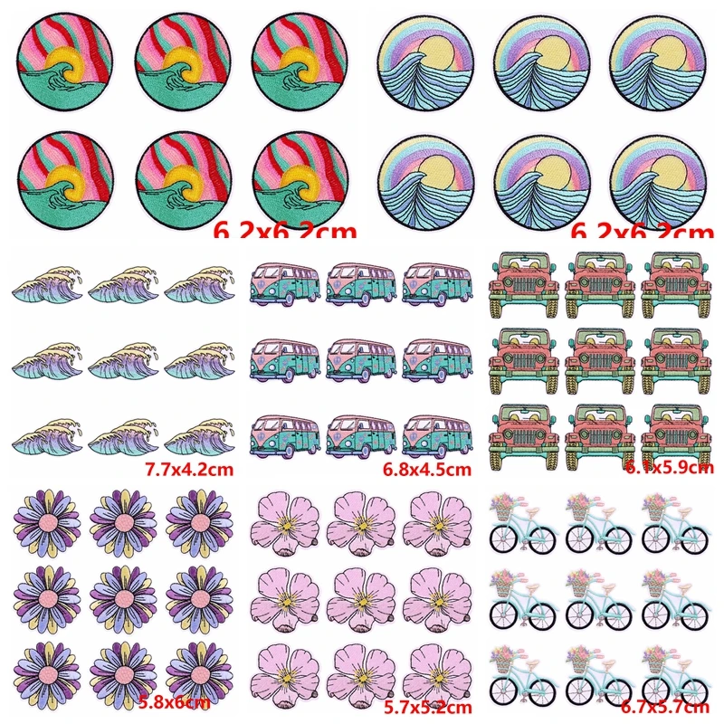 10 teile/los Großhandel Cartoon Outdoor Patch Eisen auf gestickte Patches für Kleidung thermo klebende Patches auf Kleidung Aufkleber