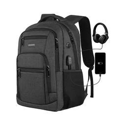 DOXUNGOO-mochila impermeable y transpirable de gran capacidad, bolsa de ordenador de 15,6 pulgadas, USB, Puerto exclusivo para Cable de auriculares