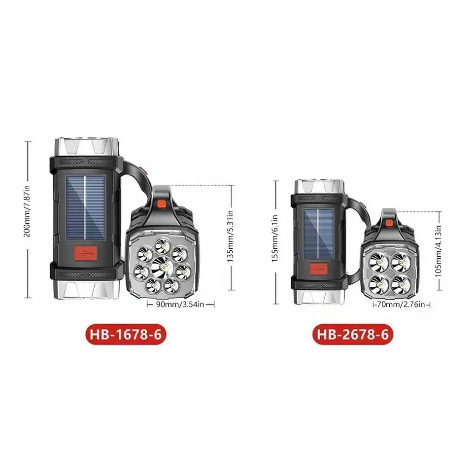 Imagem -06 - Lâmpada de Mão Recarregável Portátil Lanterna Poderosa Acampamento ao ar Livre Pesca Luz Solar Tocha Usb Lanterna de Trabalho Cob Leds Leds e2