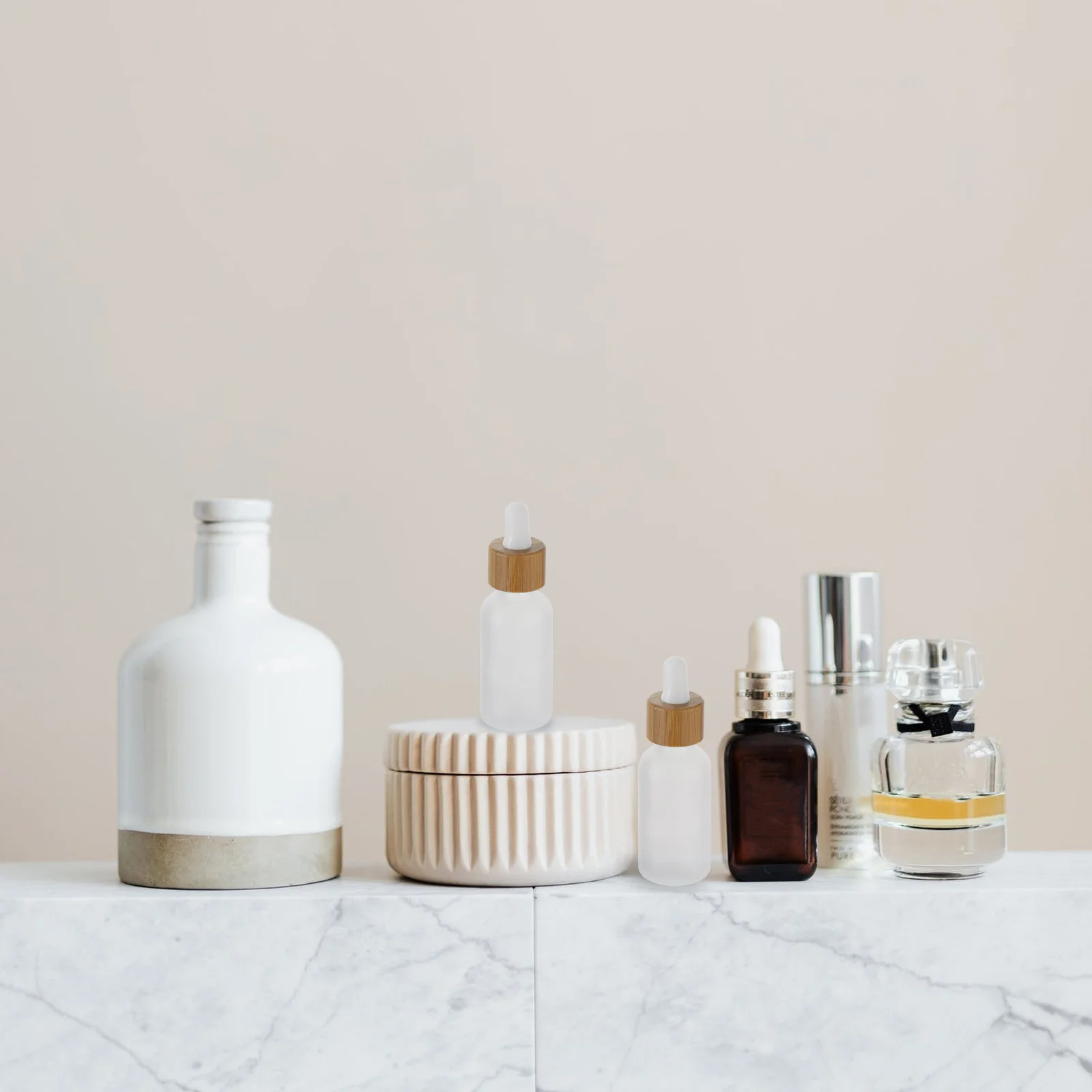 4 قطعة 30 مللي زجاجات قطارة الزيت العطري الزجاج إعادة الملء المحمولة السفر موزع زجاجة فرعية لزيت العطور حاوية فارغة #3