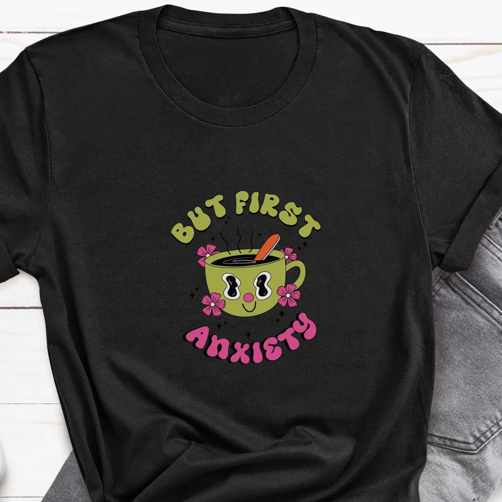 Anxiety T shirt Mental Health Awareness ADHD Autism vintage Washed Soft Top For Everyday Wear designer clothes Slightly