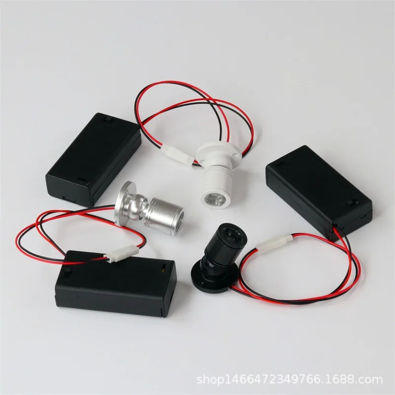 Spotlights Led Battery Box One Tow Two Mini 1W Small Spotlights Hand Box Display Model Spotlight Color Light Jewelry Lamp