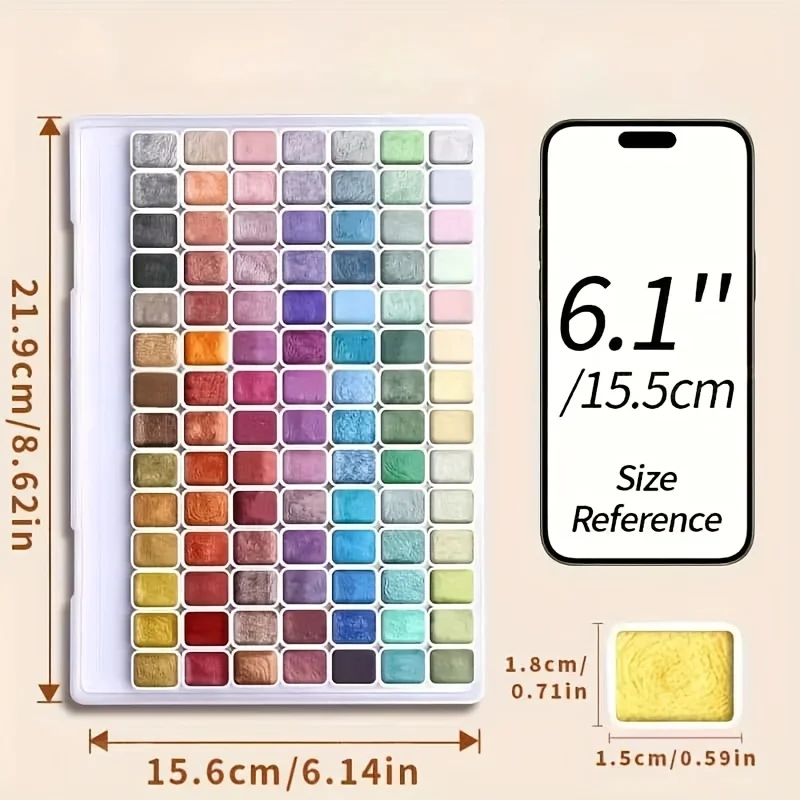 Metallic Watercolor Paint Set-Portable,Lightweight, High Solid Pigment, Starry Shades - Ideal for Artists, Perfect Holiday Gift