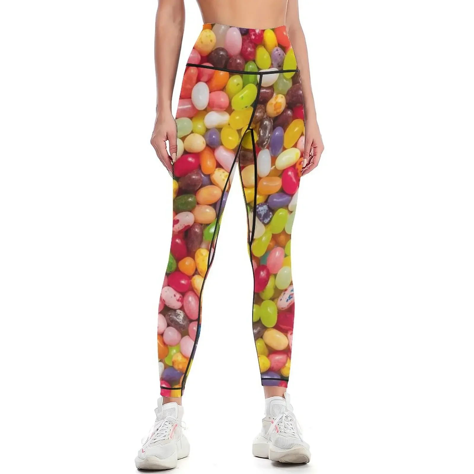 

Gourmet Jelly Bean Pattern Leggings Leginsy push up high waist Female legging pants Womens Leggings