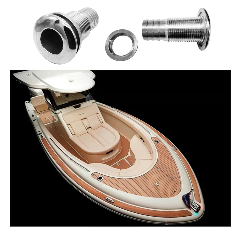 Boat Marine Drain Vent Yacht Water Outlet Port Bilge Drain Vent 316 Stainless Thru-Hull  Fitting 1 3/4 3/8 1/2Inch