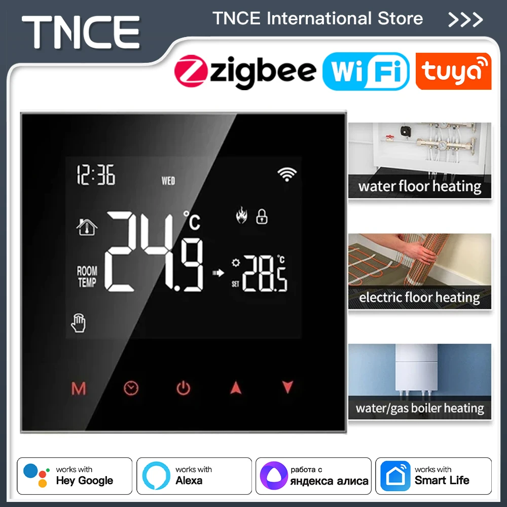 TNCE Tuya Termostato WiFi/Zigbee Riscaldamento Acqua/Elettrico a Pavimento Acqua Caldaia a Gas temperatura intelligente Controllo Vocale Google Casa Alexa