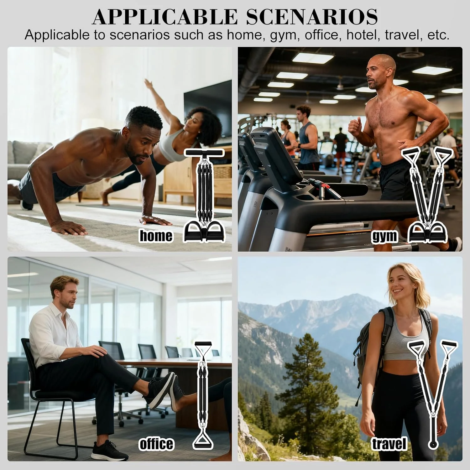 50-100LBS Pedal-Spannungsseil für Männer, Bauchmuskelstärkungs-Elastikband, Spannungsseil zur Brustmuskulaturstärkung, Fitness-Ausrüstung – Detail 6